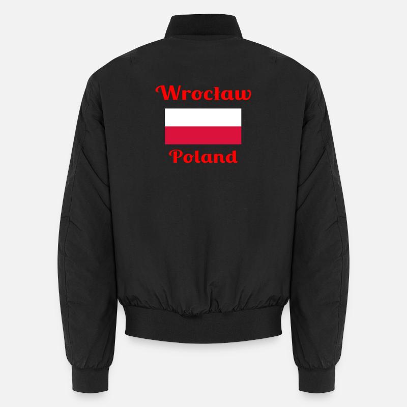Wrocław, Poland - Stylish prints - Unisex Bomber Jacket - black