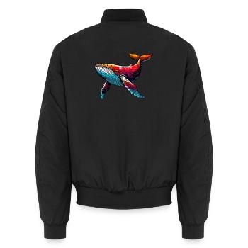 Baleine - Bomber unisexe - noir - Dos - AI Model Male 185 light (185cm)