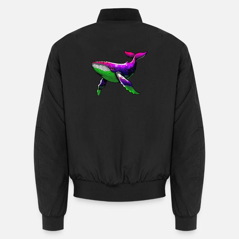 Whale - Unisex Bomber Jacket - black