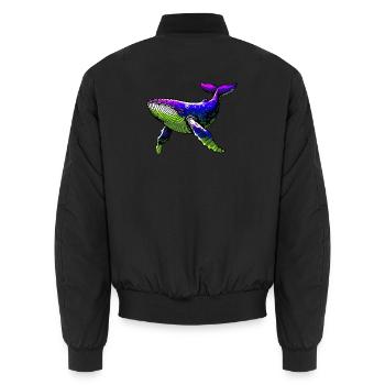 Baleine - Bomber unisexe - noir - Dos - AI Model Male 185 light (185cm)