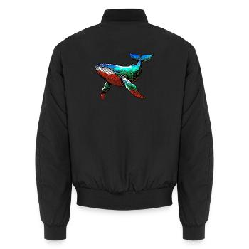 Baleine - Bomber unisexe - noir - Dos - AI Model Male 185 light (185cm)