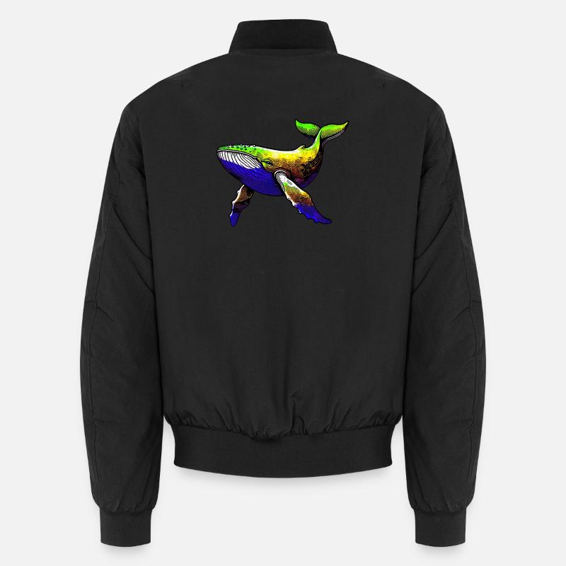 Whale - Unisex Bomber Jacket - black