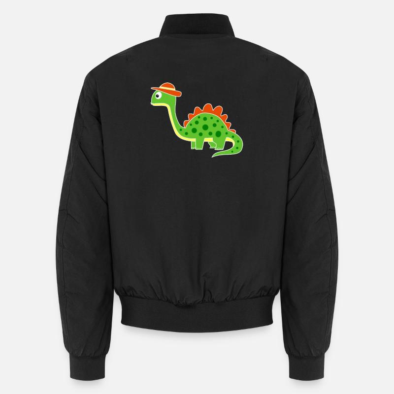 Dino mignon avec chapeau - Bomber unisexe - noir