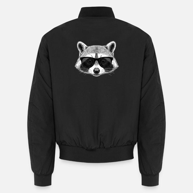 Raccoon - Unisex Bomber Jacket - black