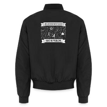 Professeur de mathématiques à la retraite Humour - Bomber unisexe - noir - Dos - AI Model Male 185 light (185cm)
