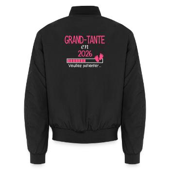 Grand-Tante en 2026 cadeau Future Tatie - Bomber unisexe - noir - Dos - AI Model Male 185 light (185cm)