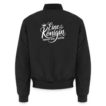 Queen doesn't need a costume disguise carnival - Unisex Bomber Jacket - black - Back - AI Model Male 185 light (185cm)