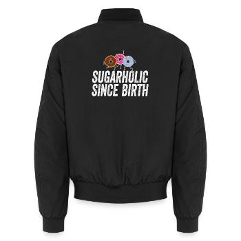Sugarholic Donuts depuis la naissance - Bomber unisexe - noir - Dos - AI Model Male 185 light (185cm)