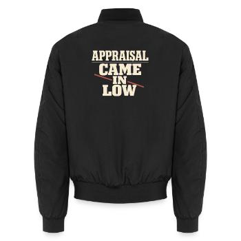 Mortgage Brokers, Loan Officers, - Unisex Bomber Jacket - black - Back - AI Model Male 185 light (185cm)