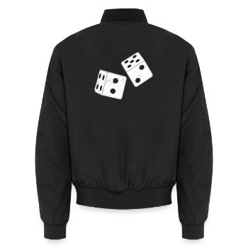 67 - Sixty Seven Number 67 Meme Dice Roll Six - Unisex Bomber Jacket - black - Back - AI Model Male 185 light (185cm)