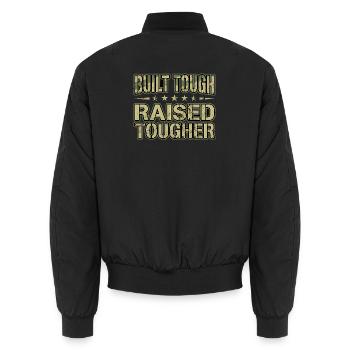 Stolze Army Mama Built Tough Camo - Unisex Bomberjacke - Schwarz - Hinten - AI Model Male 185 light (185cm)