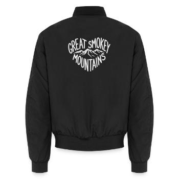 Great Smoky Mountains Herz - Unisex Bomberjacke - Schwarz - Hinten - AI Model Male 185 light (185cm)