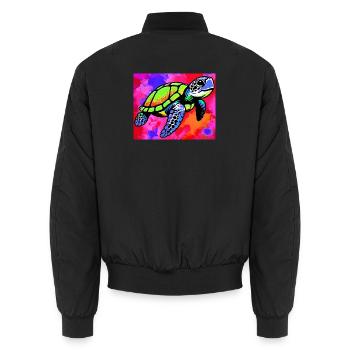 Schildkröte - Unisex Bomberjacke - Schwarz - Hinten - AI Model Male 185 light (185cm)