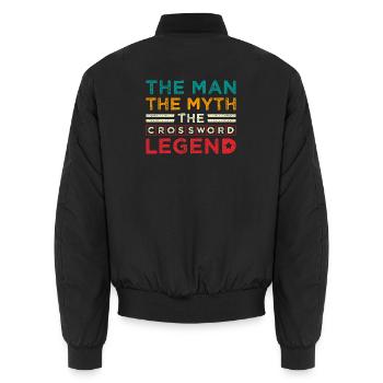 Légende du Mot Croisé : Le mythe de l’homme - Bomber unisexe - noir - Dos - AI Model Male 185 light (185cm)