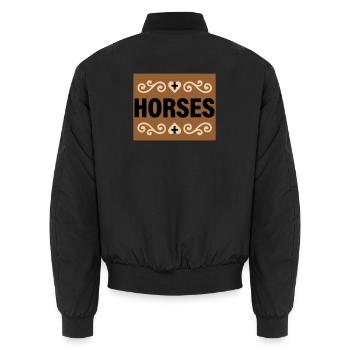 Lettrage des chevaux Retro Riding - Bomber unisexe - noir - Dos - AI Model Male 185 light (185cm)