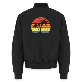Palm Tree Retro Sun - Bomber unisexe - noir - Dos - AI Model Male 185 light (185cm)