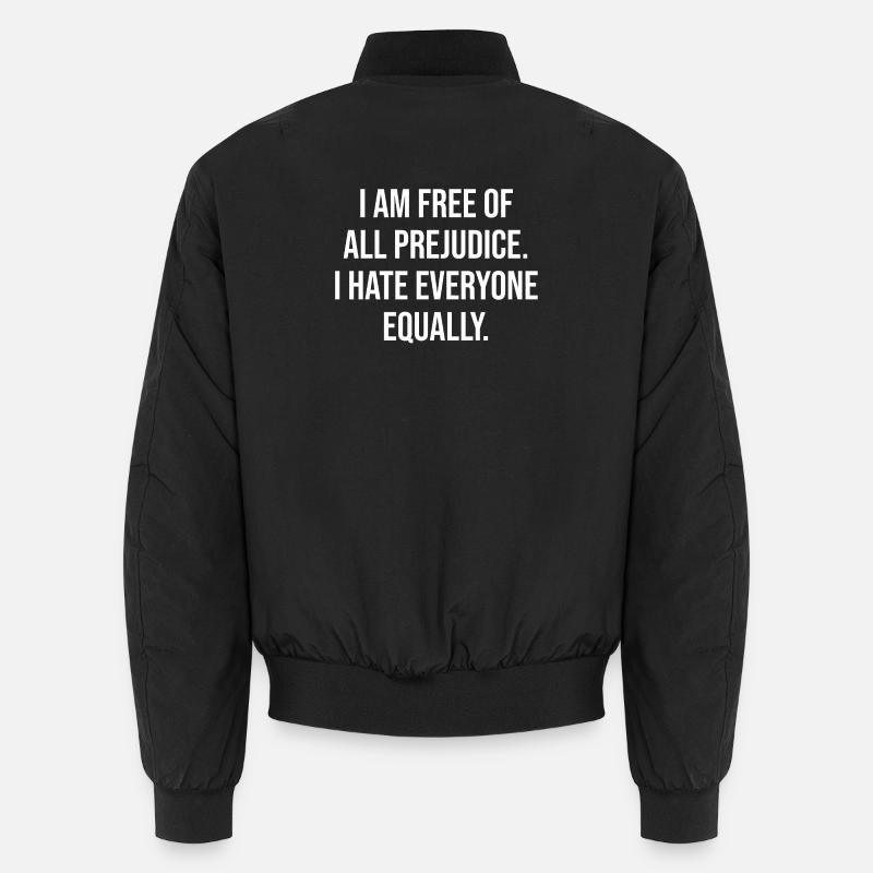 Anti-Prejudice Irony Tee - Unisex Bomber Jacket - black