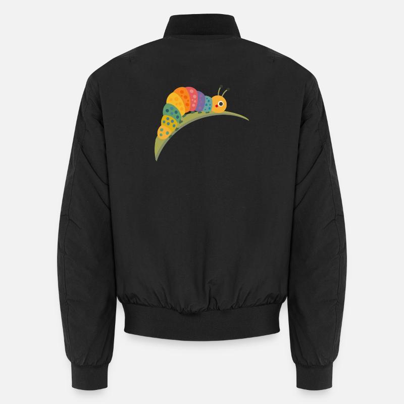 Bunte Raupe im Kawaii Stil Unisex Bomberjacke