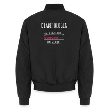 Diabetologin Ausbildung Medizinstudium Ärztin  - Unisex Bomberjacke - Schwarz - Hinten - AI Model Male 185 light (185cm)