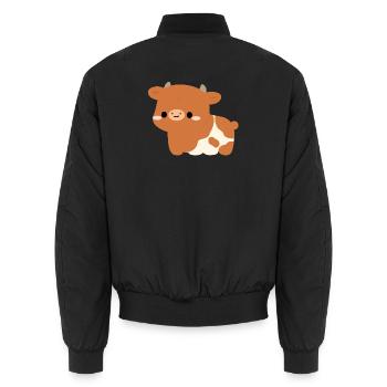 Hereford-Kuh - Unisex Bomberjacke - Schwarz - Hinten - AI Model Male 185 light (185cm)