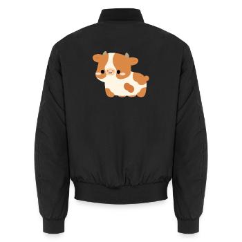 Veau de vache de Guernesey - Bomber unisexe - noir - Dos - AI Model Male 185 light (185cm)