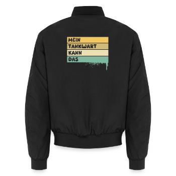 Handwerker Tankwart - Unisex Bomberjacke - Schwarz - Hinten - AI Model Male 185 light (185cm)
