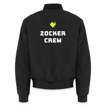 Gamer Crew Gaming Gamer Pixel Console Gift - Unisex Bomber Jacket - black - Back - AI Model Male 185 light (185cm)