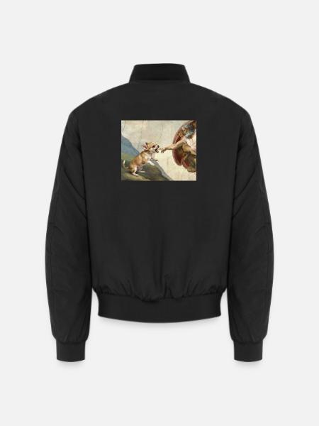Dog God Hand Chihuahua Dogs meme - Unisex Bomber Jacket - black