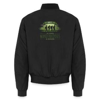 Glück ist mit Lieblingsmenschen zu wandern - Unisex Bomberjacke - Schwarz - Hinten - AI Model Male 185 light (185cm)
