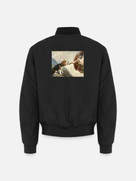 Dog God Hand Beagle Dog meme - Unisex Bomber Jacket - black
