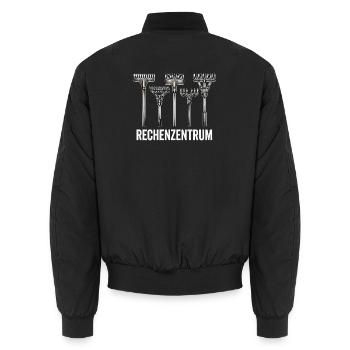 Leiter vom Rechenzentrum Gartenoutfit Gartenarbeit - Unisex Bomberjacke - Schwarz - Hinten - AI Model Male 185 light (185cm)