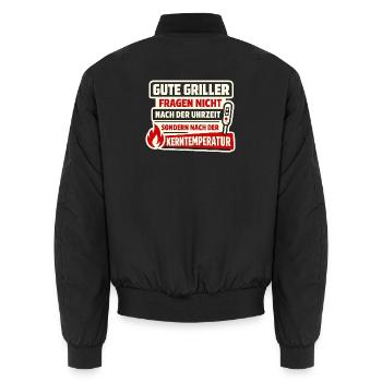 Gute Griller fragen nicht nach der Uhrzeit - Unisex Bomberjacke - Schwarz - Hinten - AI Model Male 185 light (185cm)