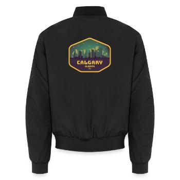 Calgary Skyline Gold - Unisex Bomberjacke - Schwarz - Hinten - AI Model Male 185 light (185cm)