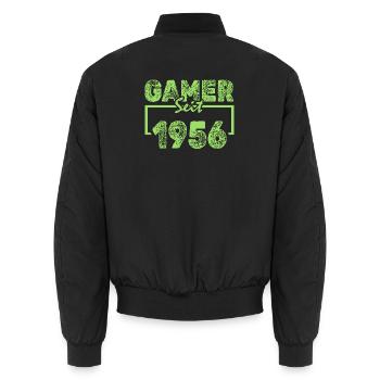 Nerd 1956 - Unisex Bomberjacke - Schwarz - Hinten - AI Model Male 185 light (185cm)