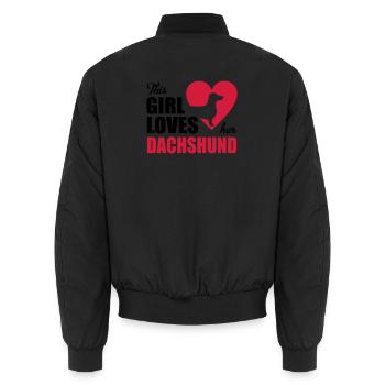 Dackel - Unisex Bomberjacke - Schwarz - Hinten - AI Model Male 185 light (185cm)
