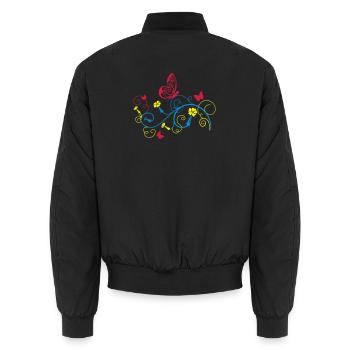 Schmetterling - Unisex Bomberjacke - Schwarz - Hinten - AI Model Male 185 light (185cm)
