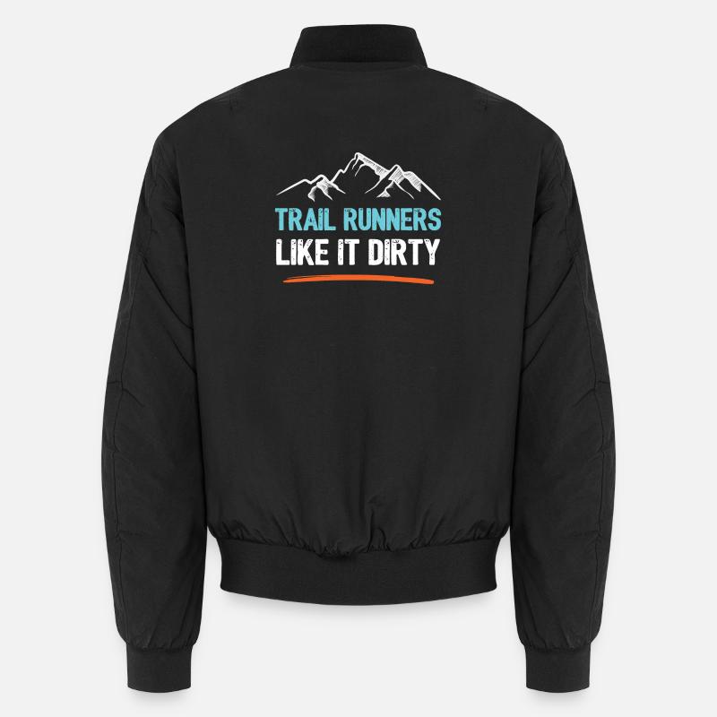 Trail Runners Like It Dirty - Unisex Bomber Jacket - black