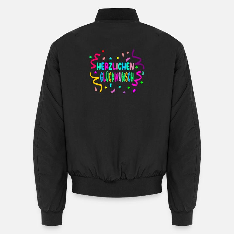 Herzlichen Glückwunsch - Konfetti Unisex Bomberjacke