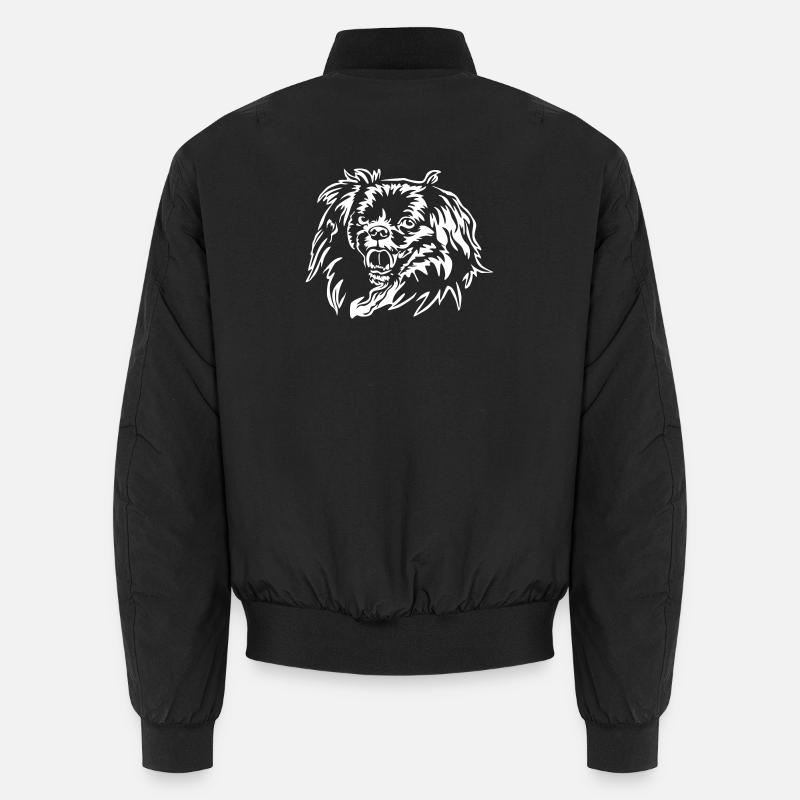Tibet Spaniel Kopf "Black Edition" Unisex Bomberjacke