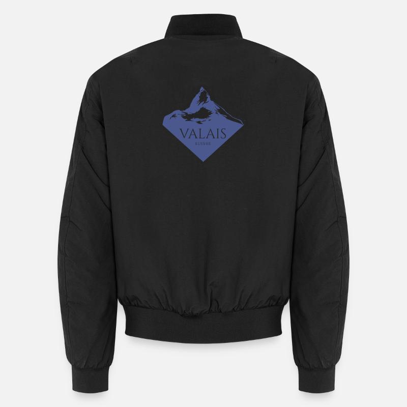 Valais Schweiz Alpen Design Unisex Bomberjacke