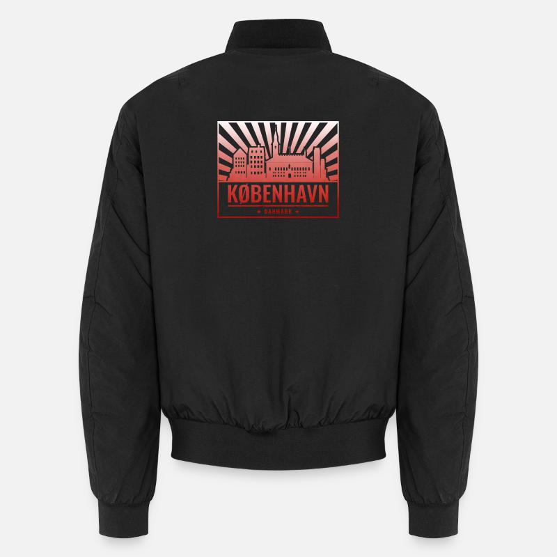 Copenhagen skyline at sunset - Unisex Bomber Jacket - black