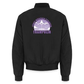 Echte Mädchen springen Trampolin Geschenk - Unisex Bomberjacke - Schwarz - Hinten - AI Model Male 185 light (185cm)