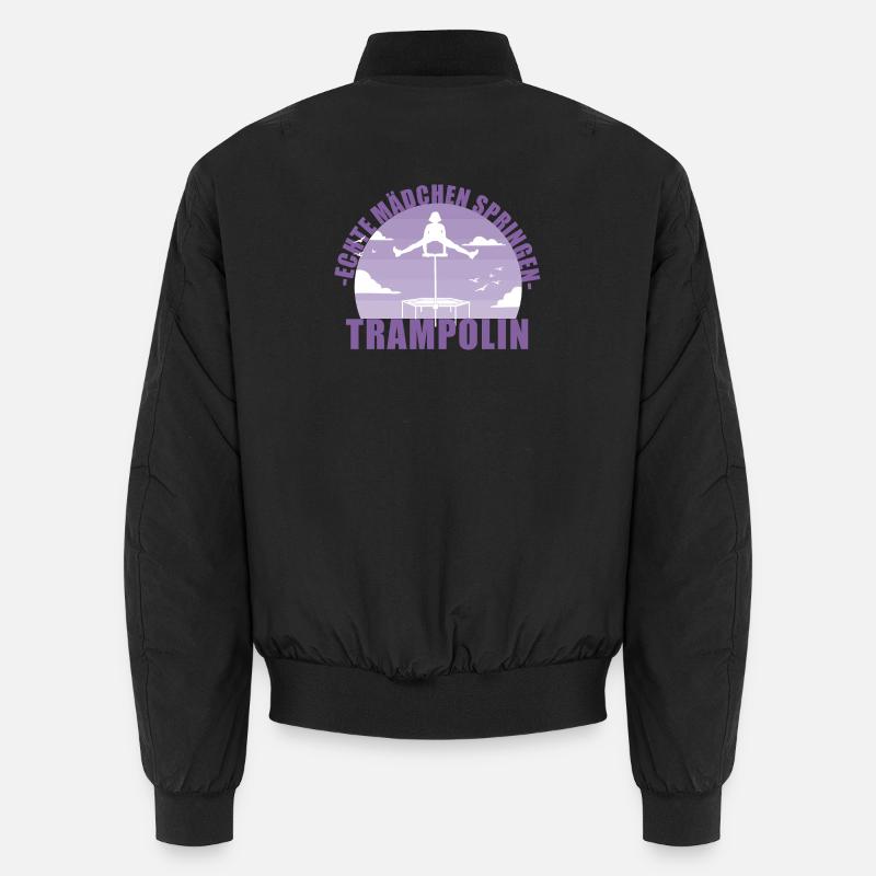 Echte Mädchen springen Trampolin Geschenk Unisex Bomberjacke