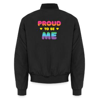 LGBTQ+ Fierté d’être moi - Mois de la fierté - Bomber unisexe - noir - Dos - AI Model Male 185 light (185cm)
