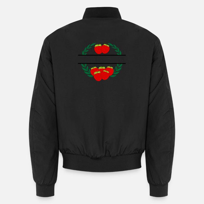 Erdbeeren im Lorbeerkranz mit roten Erdbeeren Unisex Bomberjacke