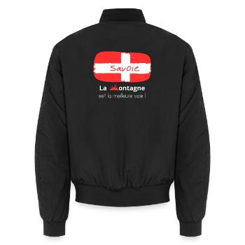 Drapeau de Savoie - Bomber unisexe - noir - Dos - AI Model Male 185 light (185cm)