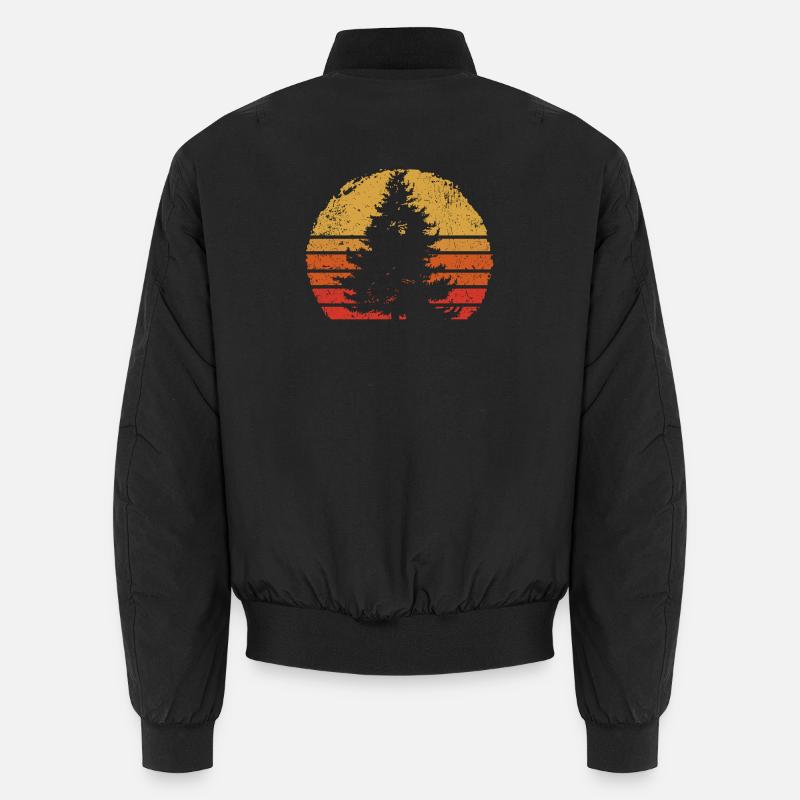 Silhouette de pin coucher de soleil Bomber unisexe