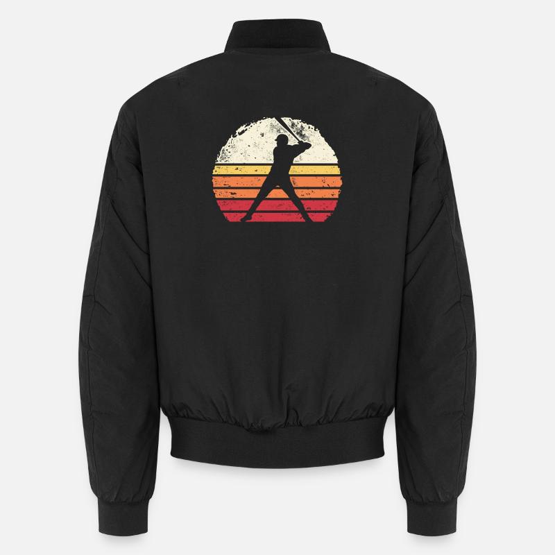 Silhouette de coucher de soleil de baseball Bomber unisexe