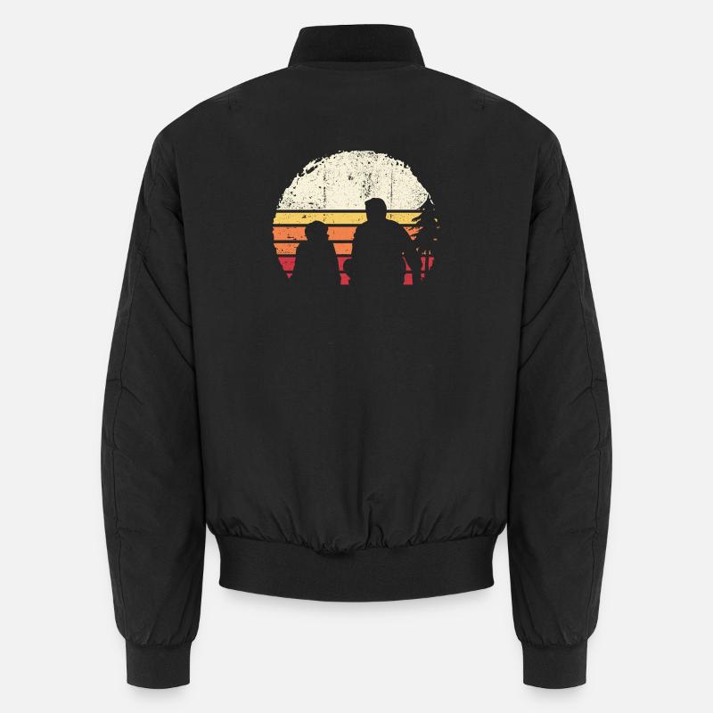 Silhouette de coucher de soleil sur la plage Bomber unisexe