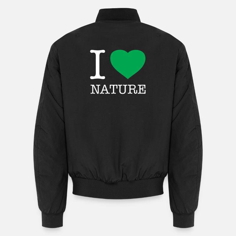 I LOVE NATURE - Unisex Bomber Jacket - black
